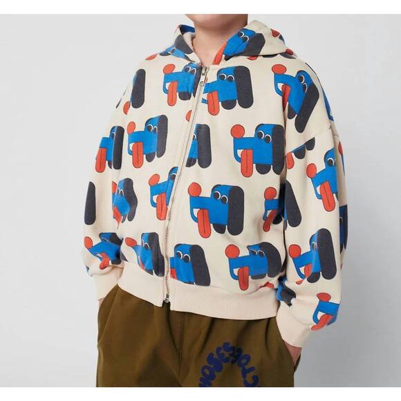 BOBO CHOSES Other - NEW BOBO CHOSES doggy mate all over zipped hoodie in off white